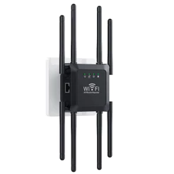 Repetidor Roteador Wi-Fi 1200Mbps Amplificador de Sinal Forte 8 Antenas Wireless Knup KP-RW408G
