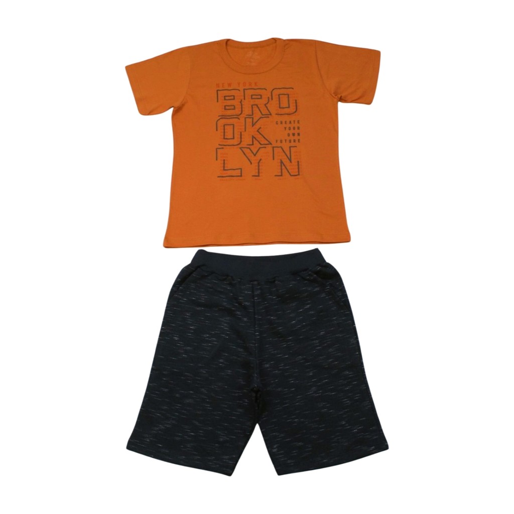 Conjunto Infantil Camiseta Estampa Brooklyn e Bermuda 6264 - Bicho Bagunça