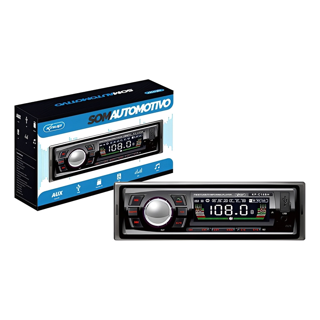 Rádio Som Automotivo Bluetooth MP3 Player USB SD Entrada Auxiliar FM P2 Rádio Carro Stereo Bluetooth