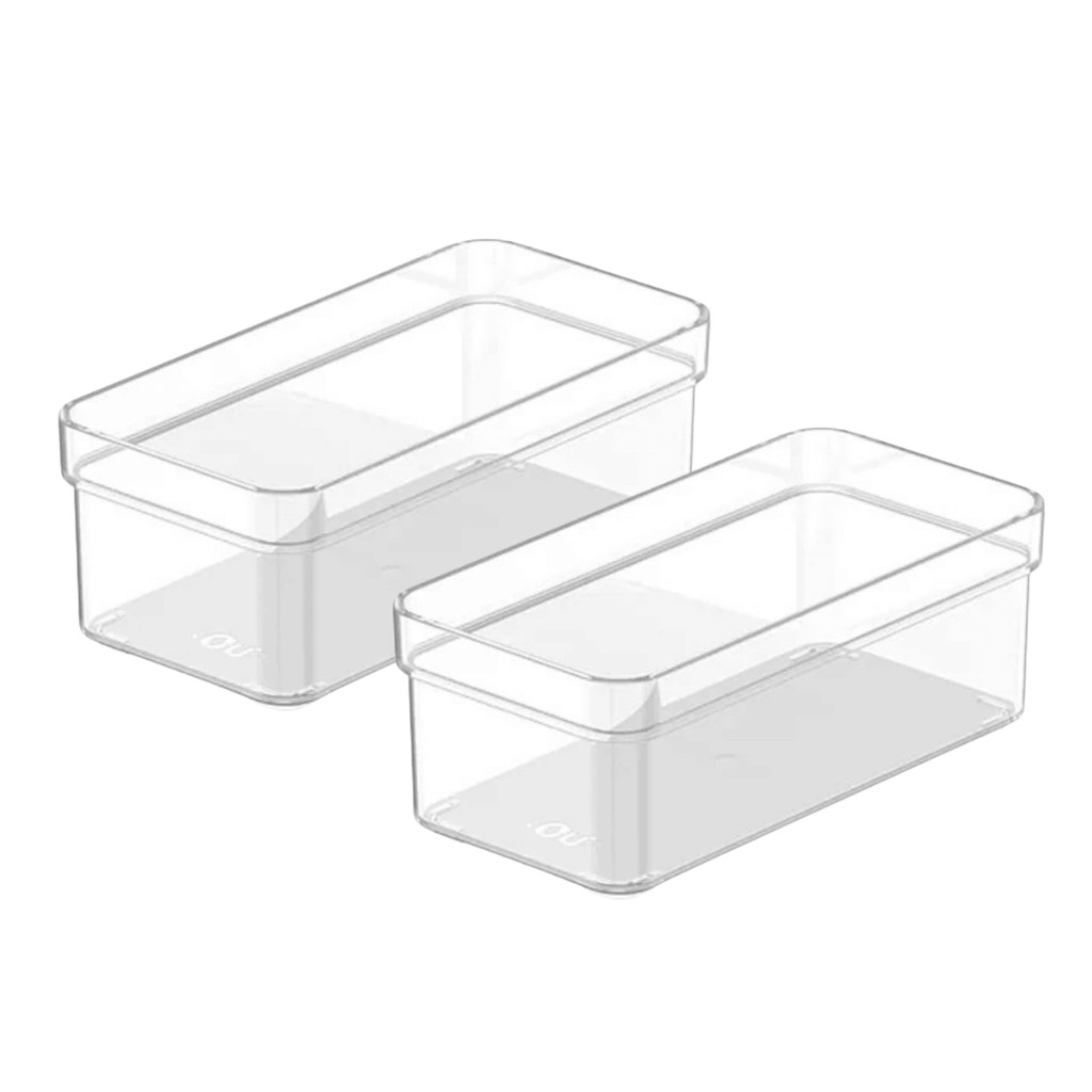 Kit 2 Organizadores de Gaveta Modular 15cm Multiuso Transparente Clear Ou	 em Oferta na Shopee