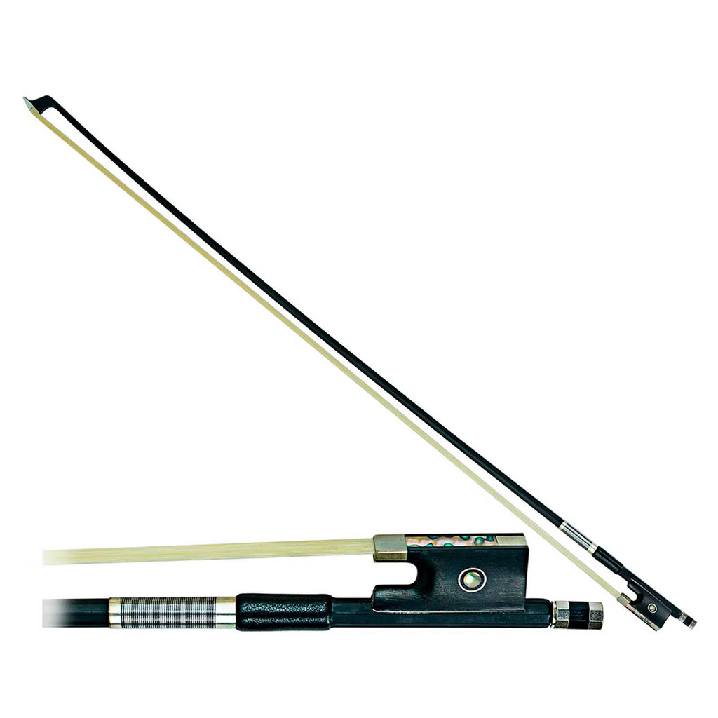 ARCO DE VIOLINO SCARLETT 4/4 CRINA ANIMAL EM FIBRA DE CARBONO COR PRETA SGB F