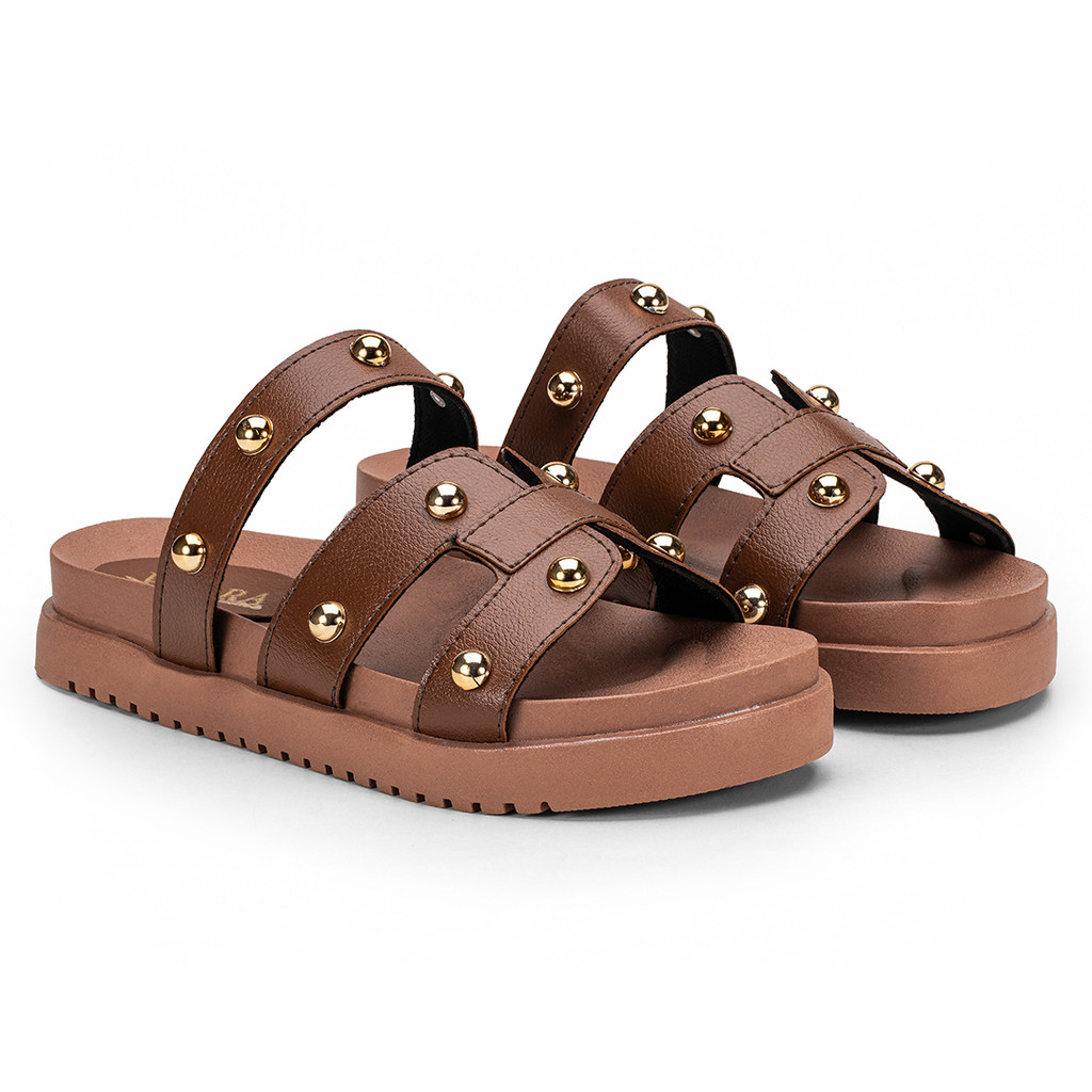 Papete Sandalia Feminina De Bolinha Birken Rasteira Confortável