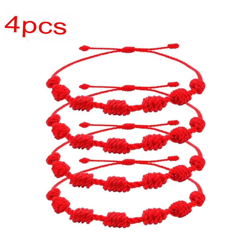 Pulseira Vermelha 7 Nós Kabbalah – Proteção e Energia Positiva