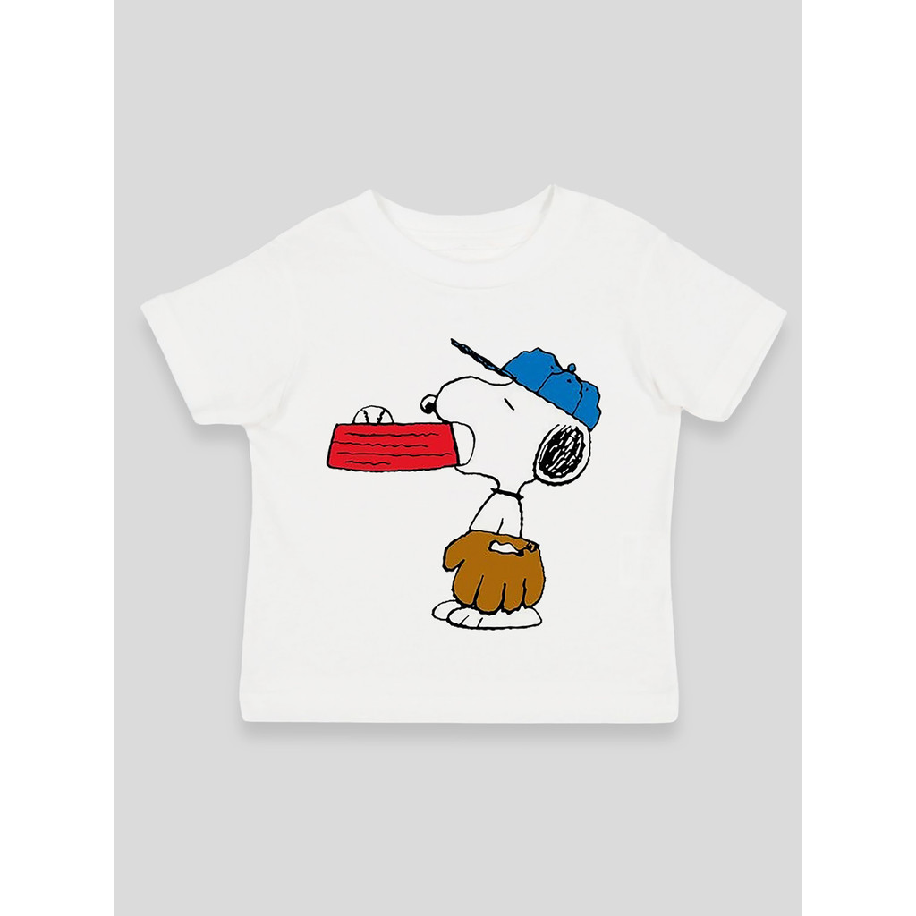 BR.Moonlight Camiseta Unissex Snoopy Beisebol Esportivo Infantil Divertida 100% Algodão