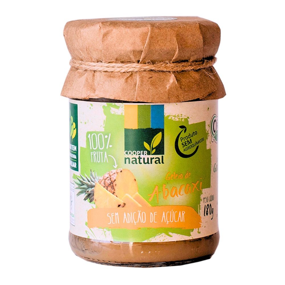 Geleia de Abacaxi sem Adicao de Açúcar Orgânica 180g - Coopernatural