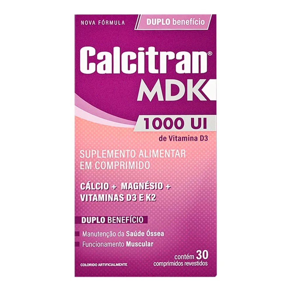 Calcitran MDK 30 Comprimidos Calcio Magnesio e Vitamina D3 e K2