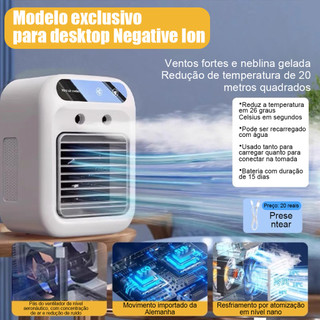GRANDE Ar Condicionado Climatizador Umidificador Ventilador Portátil Led Quarto Sala Escr…