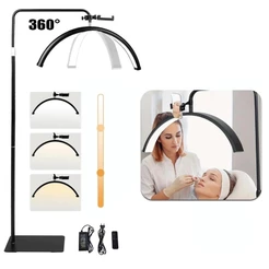 Luminária Arco Meia Lua Com Base Para Decoração e Utensílios de Beleza