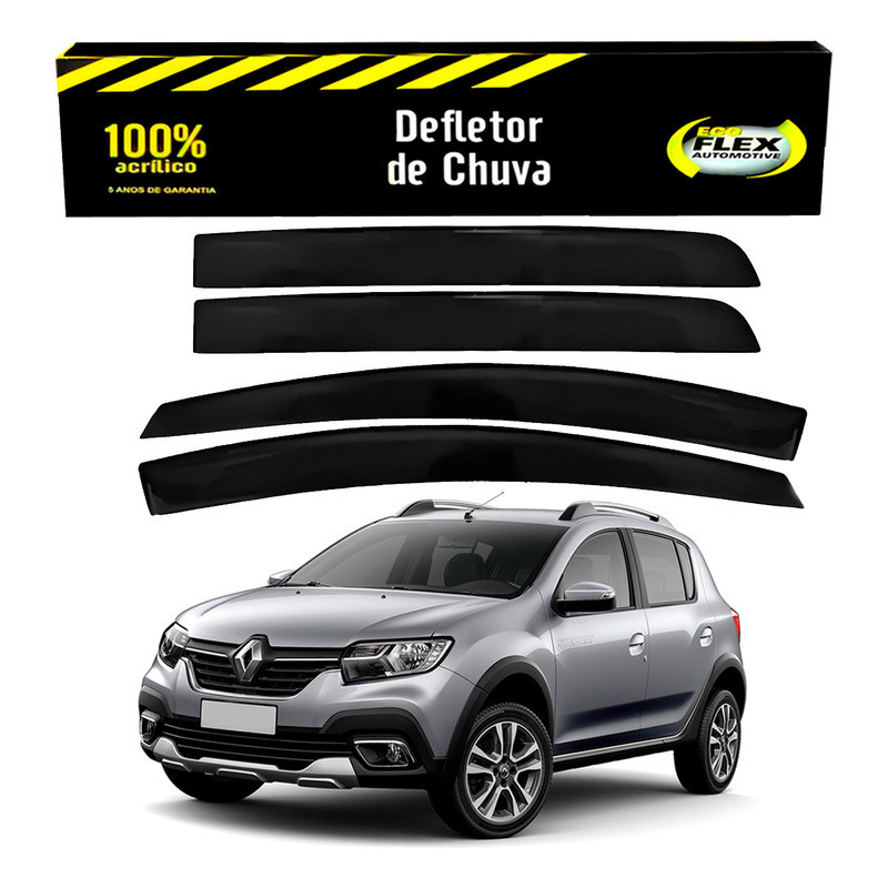 Jogo Calha Defletor Chuva Sandero Stepway 1.0 2023 A 2024 em Oferta na Shopee