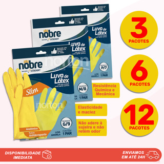 KIT PROMOCIONAL Luva Multiuso Amarela Látex Nobre em Oferta na Shopee