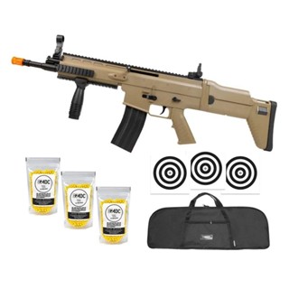 Rifle Airsoft Scar L Tan Mola 6mm + Capa + BBS + Alvos em Oferta na Shopee