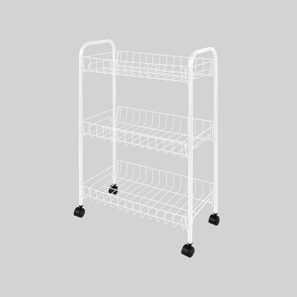 Fruteira 3 Andares Branca com Rodas em Oferta na Shopee