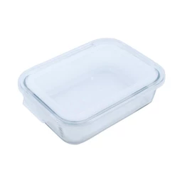 Pote de Vidro Retangular com Tampa 1L