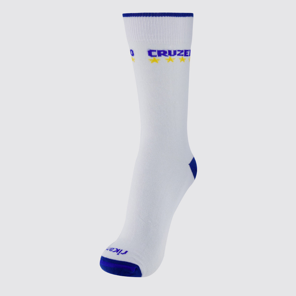 Meia Cruzeiro Casual Branca e Azul