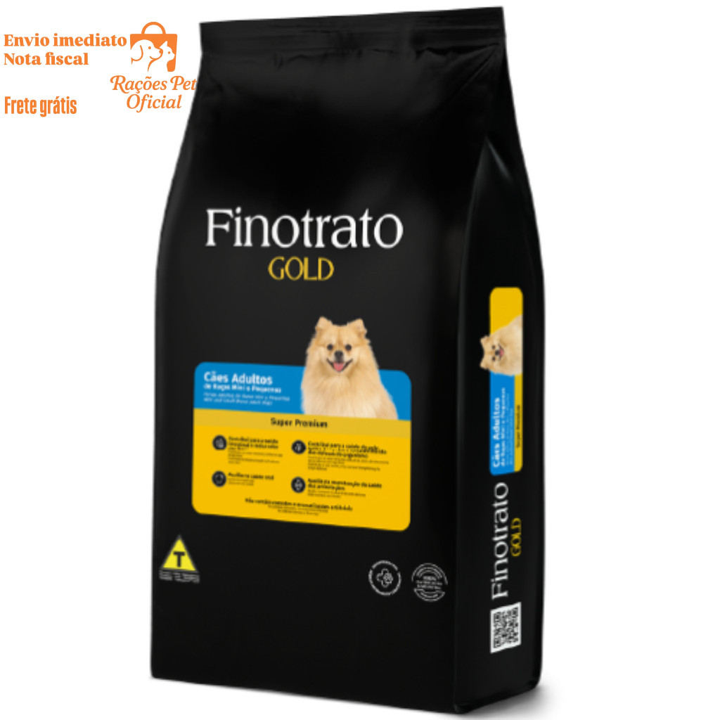 Ração Super Premium Finotrato Gold 3kg Para Cachorro Raças Mini e Pequenas Frango