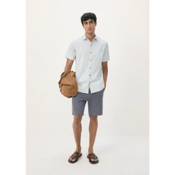 Bermuda Masculina Reta Com Linho
