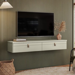 Rack Suspenso para Tvs até 50 Polegagas Off White/Bege em Oferta na Shopee