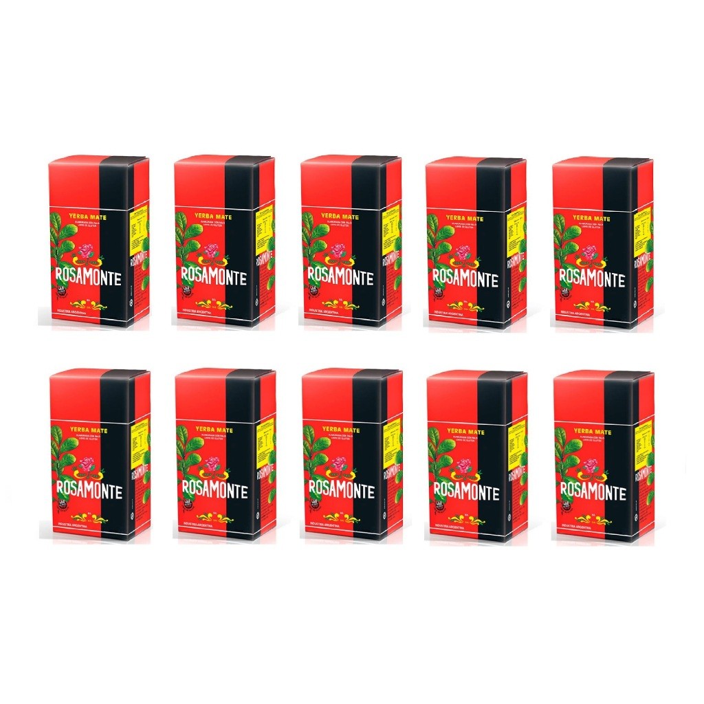 Kit 10 Erva Mate Argentina Rosamonte Tradicional 500g