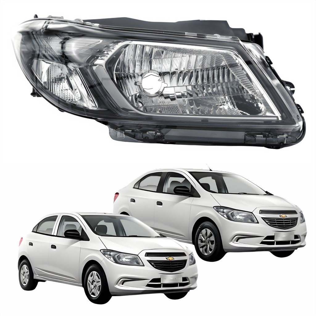 Farol Gm Prisma Onix 2013 até 2016 Prisma Joy Onix Joy 2017 até 2019 Original Arteb Fumê Lado Direito Passageiro