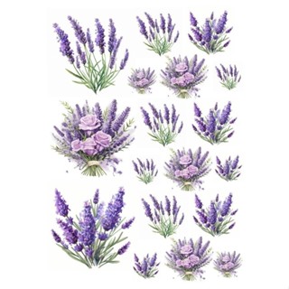 Decalque Hidro Transfer - Lavandas Ramos e Buquês em Oferta na Shopee