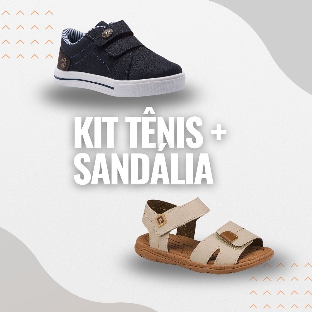 Kit Infantil Masculino – Tênis Âncora Azul Marinho + Sandália Papete Marfim Pequito em Oferta na Shopee