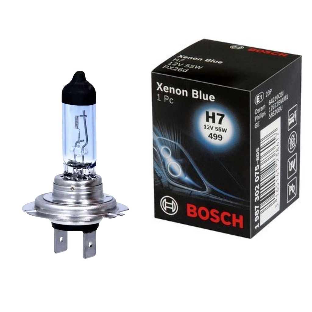 Imagem LÂMPADA UNITÁRIA BOSCH ORIGINAL XENON BLUE FAROL ALTO BAIXO NEBLINA H7 12V 55W