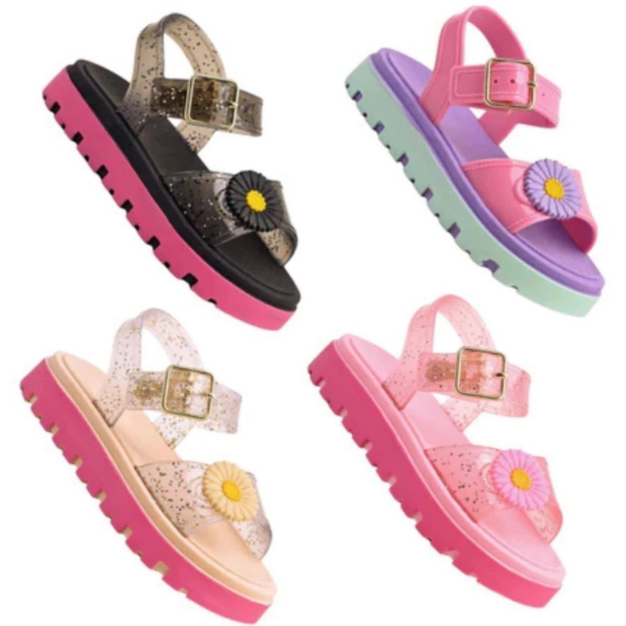 Sandália Papete Menina  Flor Baby Infantil Feminina Confortavel Lançamento