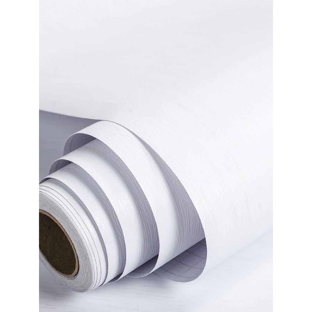 3D tridimensional engrossado puro branco grão de madeira adesivo guarda-roupa livro Desktop móveis antigos cabine remode
