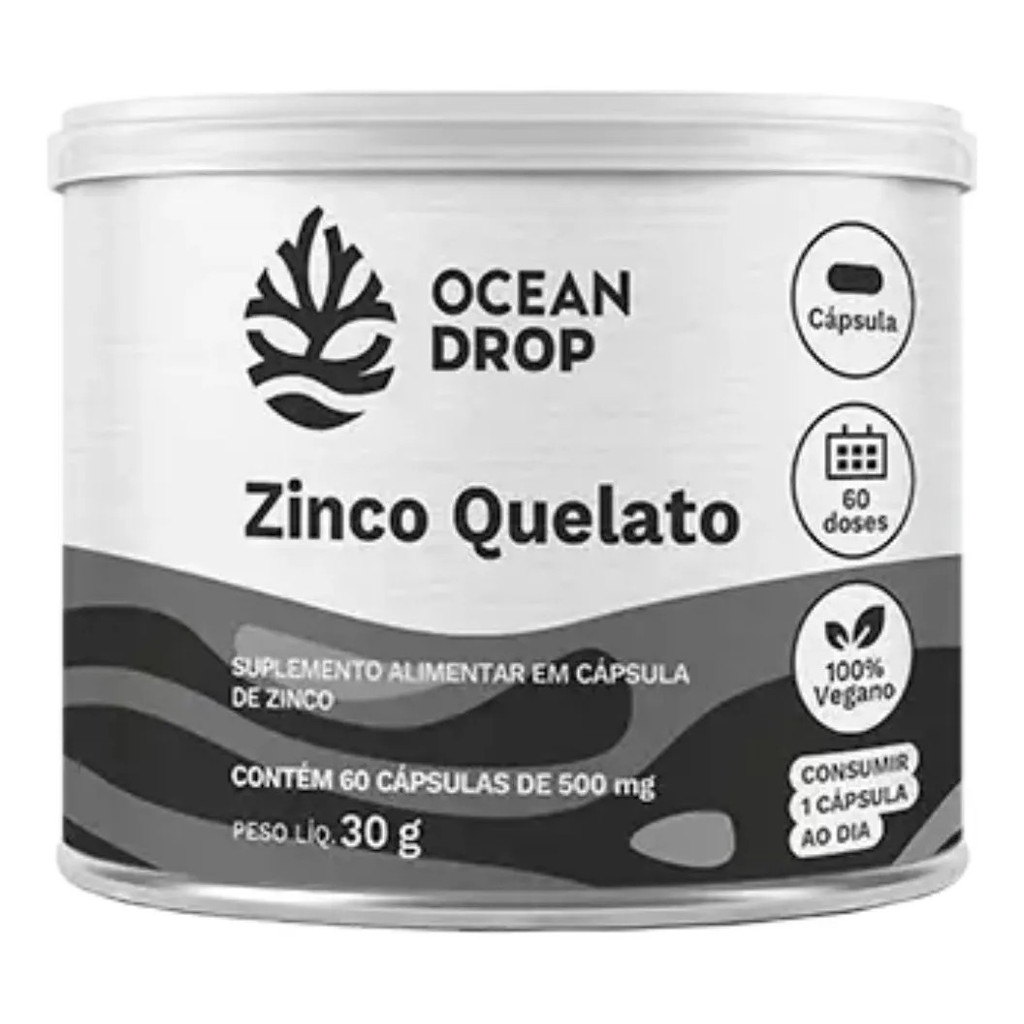 Zinco Quelato 60 Capsulas 500mg Ocean Drop