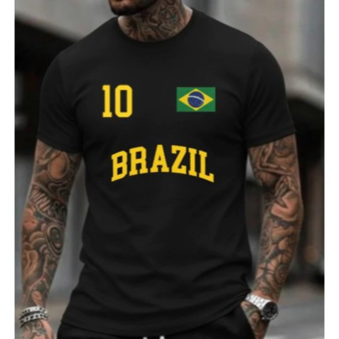 Camiseta Masculina e Feminina Copa Do Mundo Brasil Camisa 10 Modelo Unissex Torcida