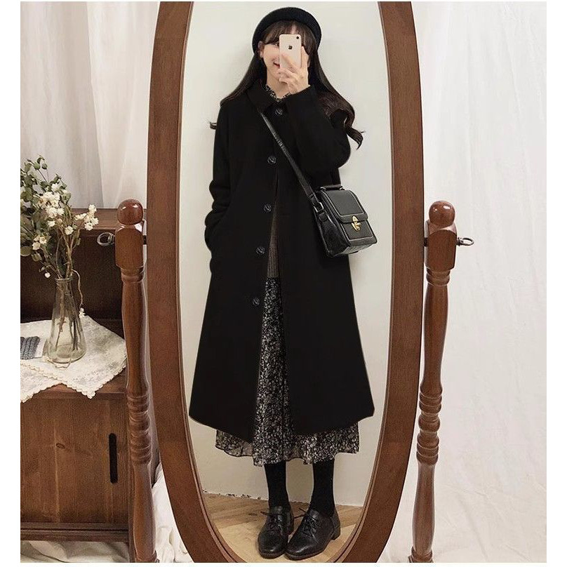 Casaco de lã feminino estilo Hepburn outono inverno 2026 novo estilo pequeno estilo coreano High-End engrossado casaco d