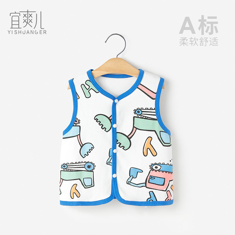 Colete de bebê roupa exterior primavera outono roupas estilo fino puro algodão criança colete feminino bebê pequeno cole