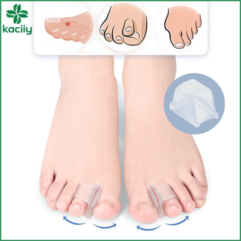 KC 1 Par De Separador De Dedos De Silicone Macio Para Tratar Hálux Valgo Joanete Corretor Sobreposto De Pés Almofadas De