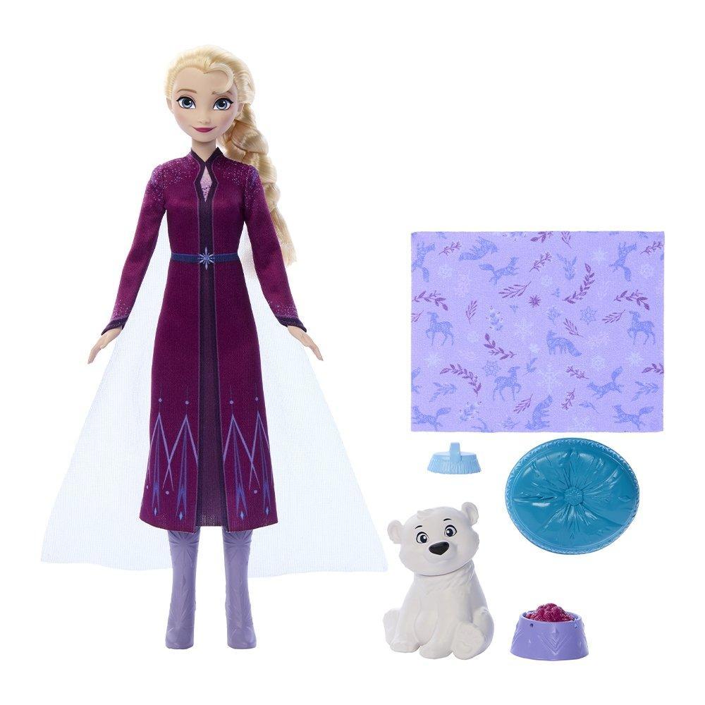 Conjunto Boneca Elsa da Frozen Disney + Bebe Urso Mattel