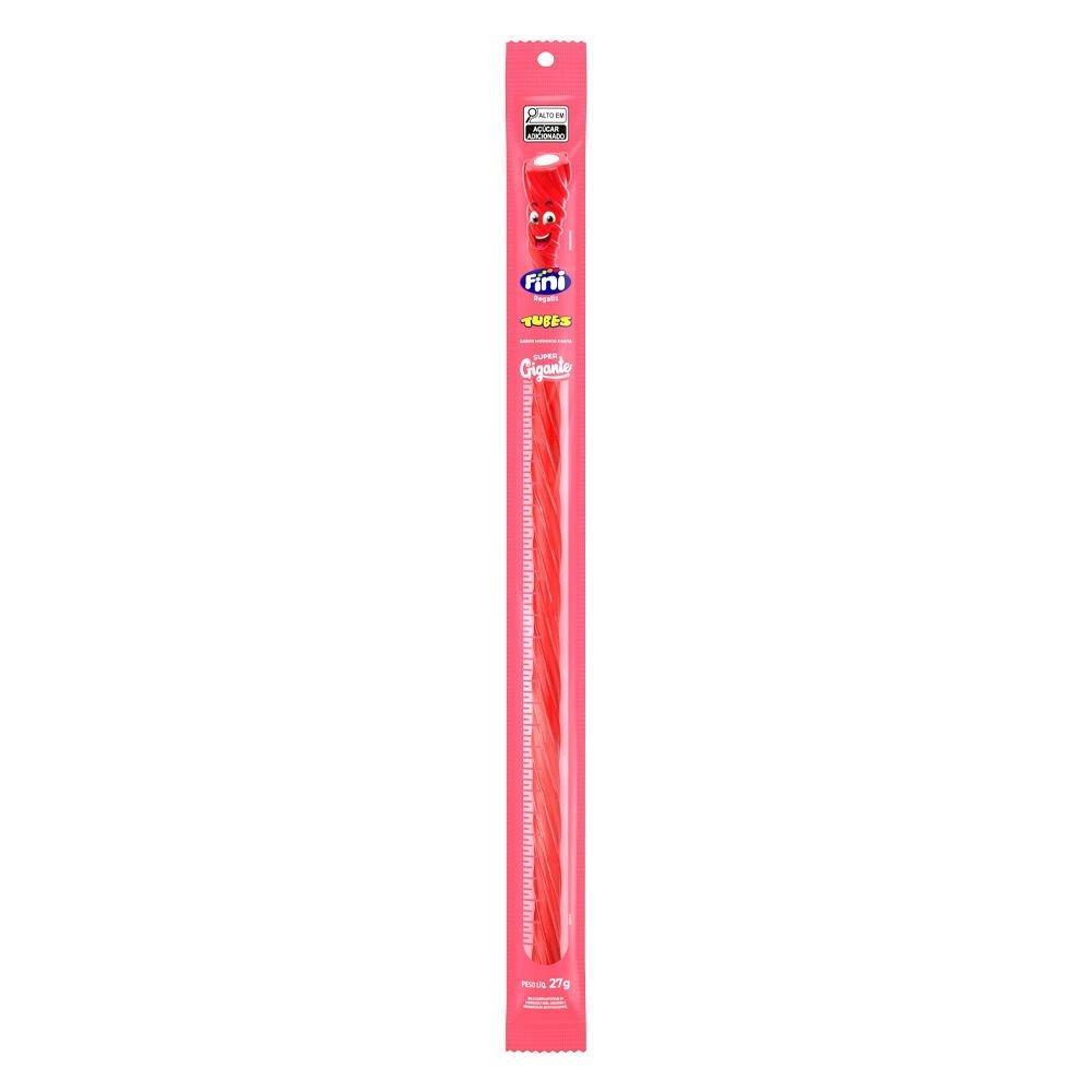 Bala Fini Regaliz Tubes Morango 27g Embalagem com 24 Unidades