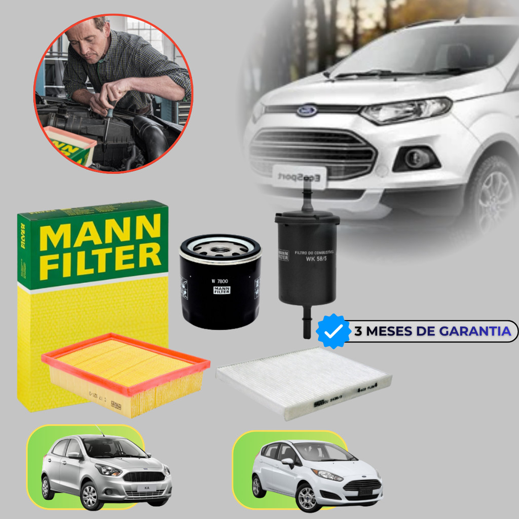 Kit Filtros Mann Sp110624 Para Ka, Fiesta E Ecosport 16v