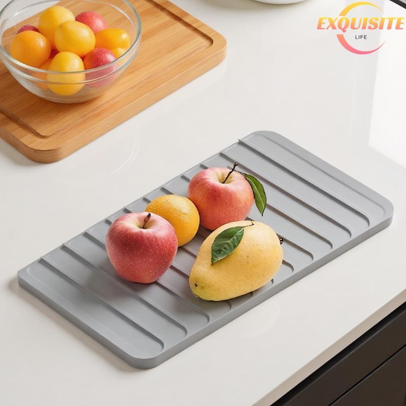 [EL-t] 1 Peça Tapete De Drenagem De Silicone Três Cores Isolamento De Barra Pia De Bar Dreno Utensílio De Comida Decoraç