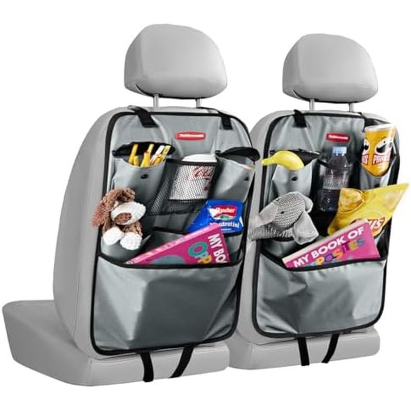 Organizador De Carro Para Banco Traseiro Rubbermaid , Tapetes De Chute E Protetor De Assento , Crianças Com 6 Bolsos De