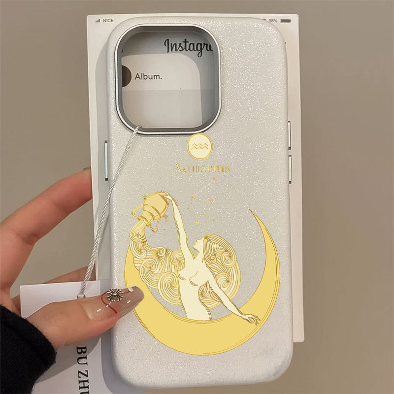 Capinha Para iPhone 11 12 13 14 15 16 Plus 17 Ar Pro Max Simples Aquário Couro Silicone Anti-Impacto Capa GA802