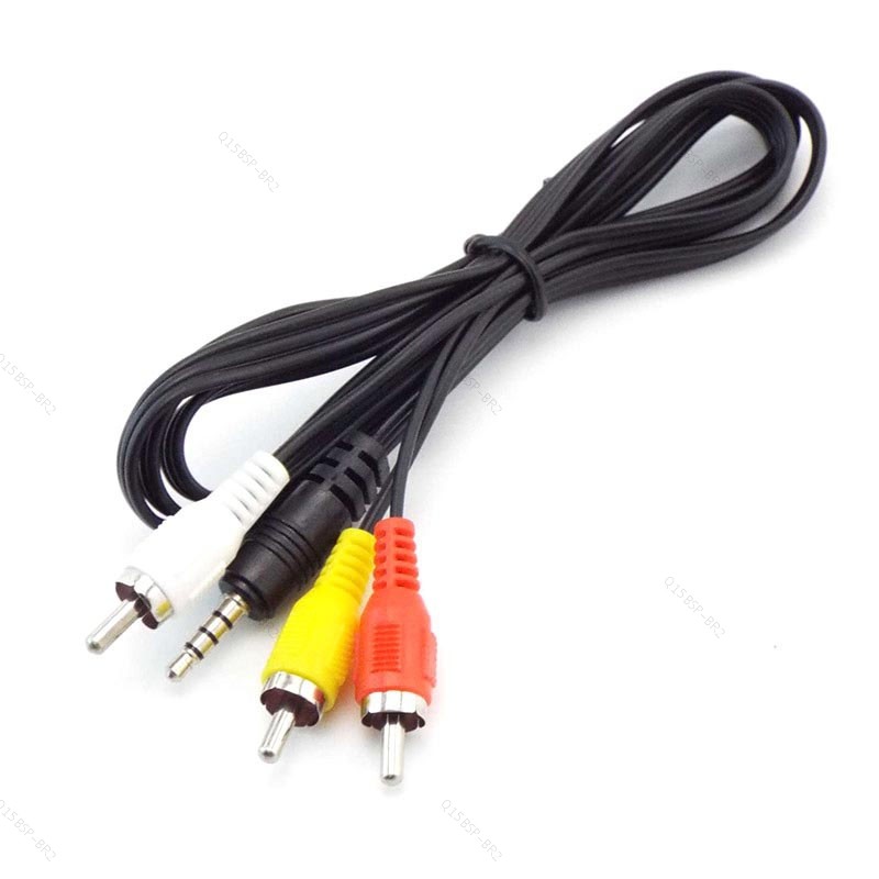 1M Adaptadores AV Cabo De Extensão De Vídeo 3.5mm Áudio Macho Jack Plug Para 3 RCA Aux Conector Divisor BR15B2