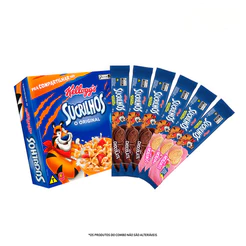 Combo Cereal Original 1kg 1 unid + Biscoito Recheado Chocolate e Morango 85g 3 unid Cada