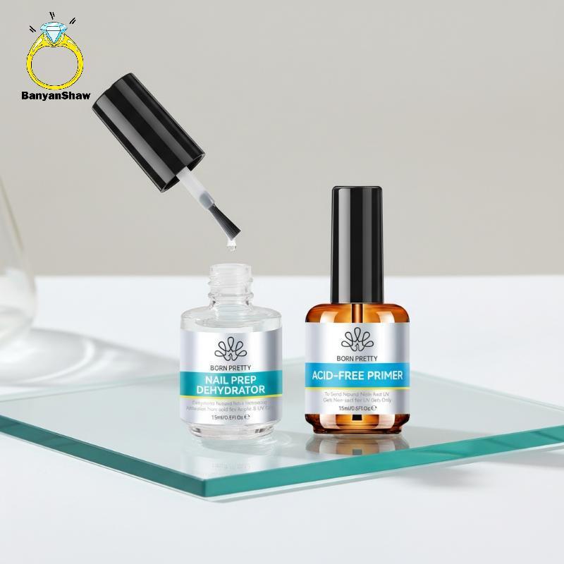 [BANY] Conjunto Profissional De Primer E Desidratador Para Unhas De 15ml , Sem Necessidade De Luz UV Resultados Duradour