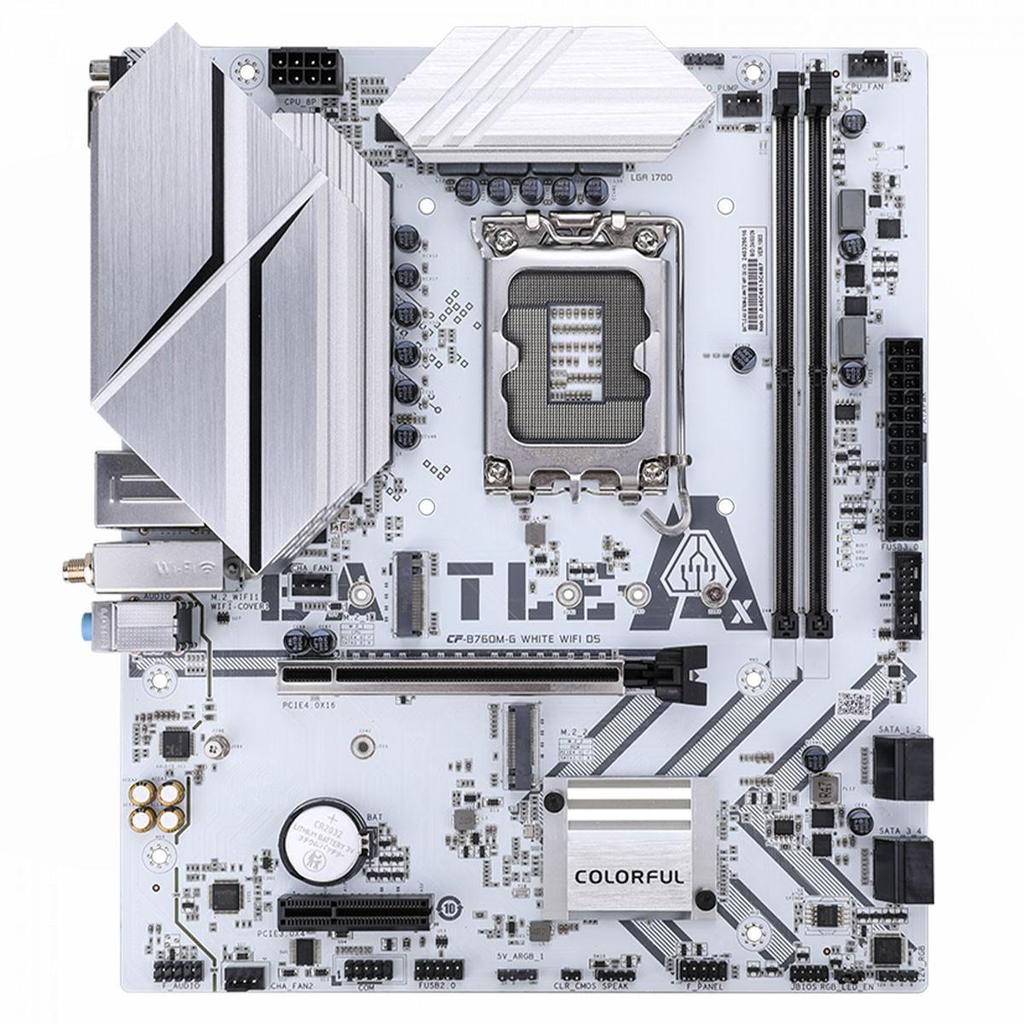 Placa Mãe Colorful Battle-AX B760M-G White WIFI D5 V20A, Chipset B760, Intel LGA 1700, MATX, DDR5 (Terabyte Oficial)