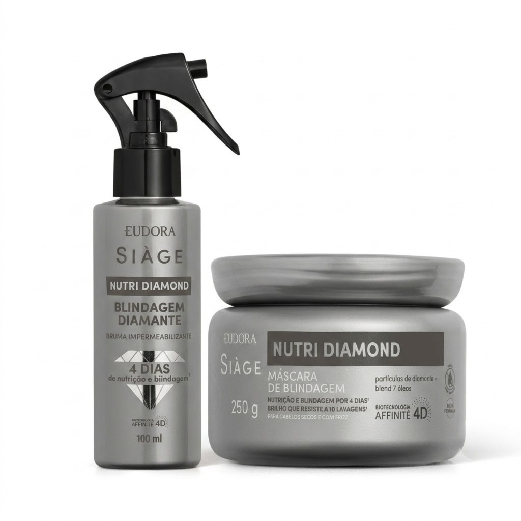 Combo Siàge Nutri Diamond: Máscara Capilar 250g + Bruma Impermeabilizante 100ml