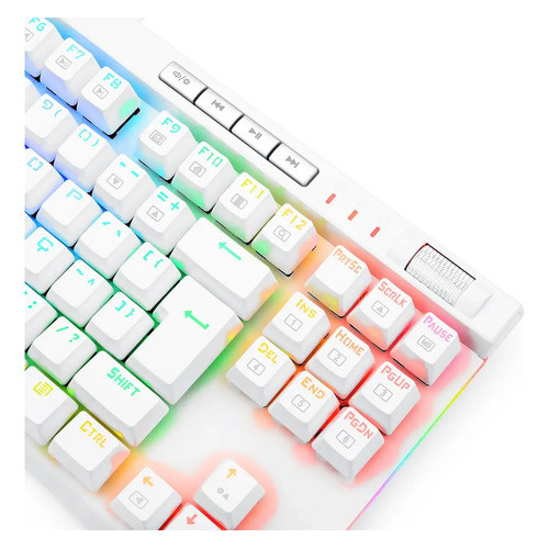 Teclado Mecânico Gamer Redragon TKL RGB ABNT2 e Switch Óptico Vermelho Anti-Ghosting Apoio de Pulso