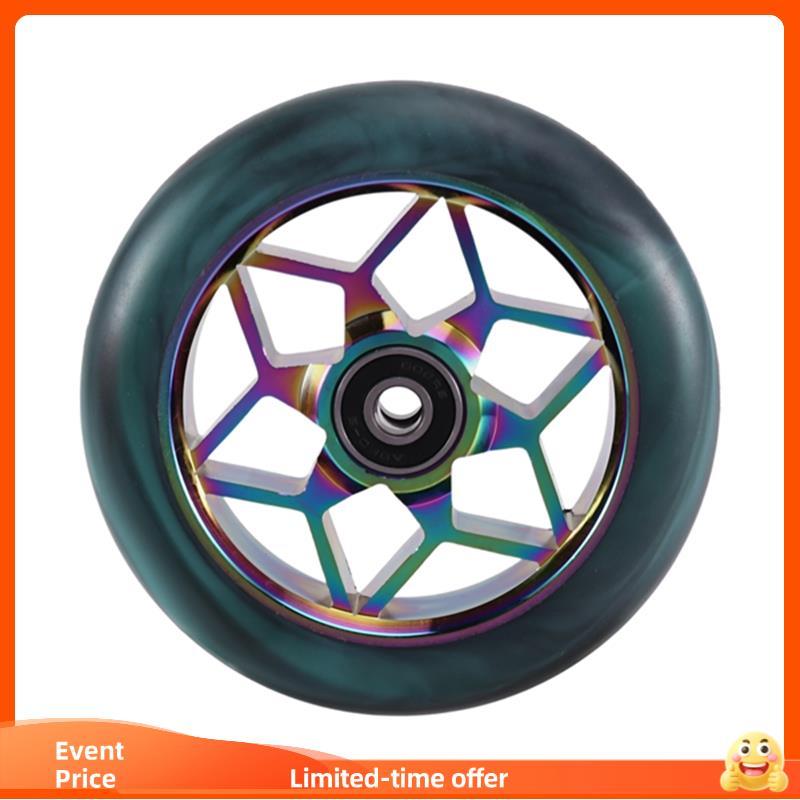 Substituição Do Cubo Da Roda De Alumínio Rodas De Scooter De 110 Mm Com Rolamentos Stunt Kick Acessórios Verde