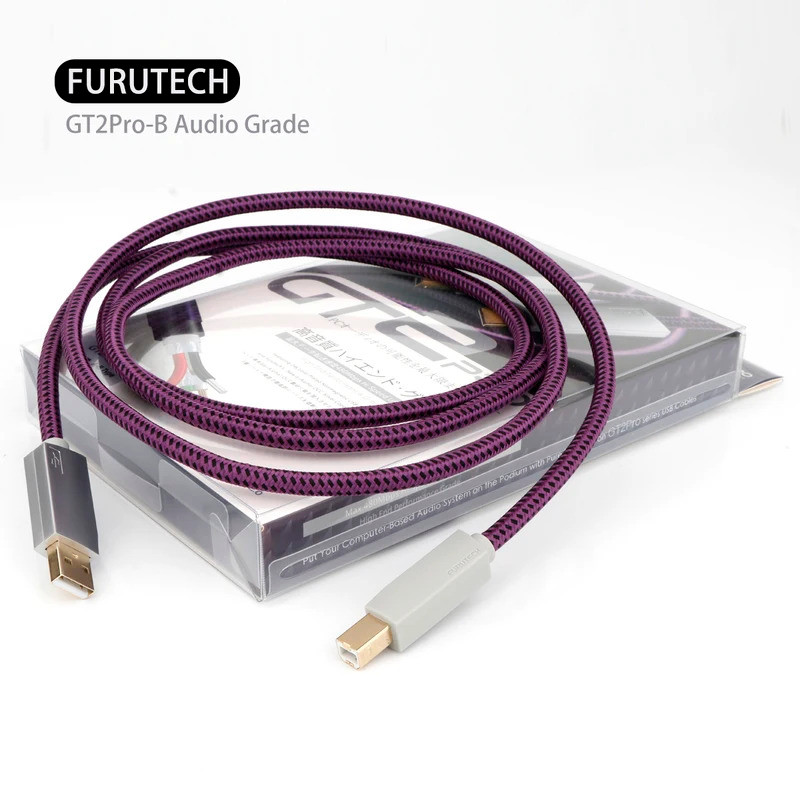 Cabo USB2.0 FURUTECH Fever Audio GT2 Pro-B, Cabo USB de Grau de Áudio, Tipo A-B, Revestido de Cobre Cristalino