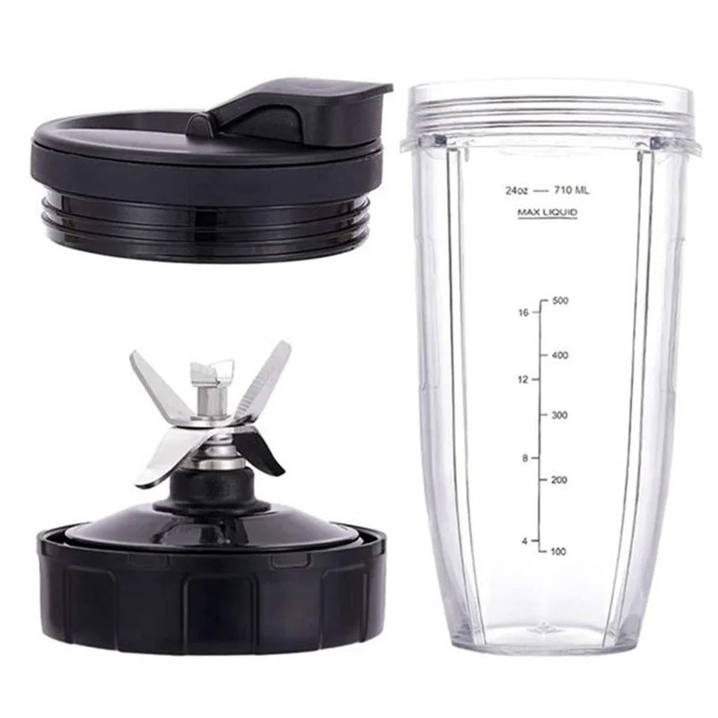 Peças de reposição para liquidificador Ninja, copo de 24 onças, lâmina extratora de 7 lâminas, para Nutri Ninja Auto IQ