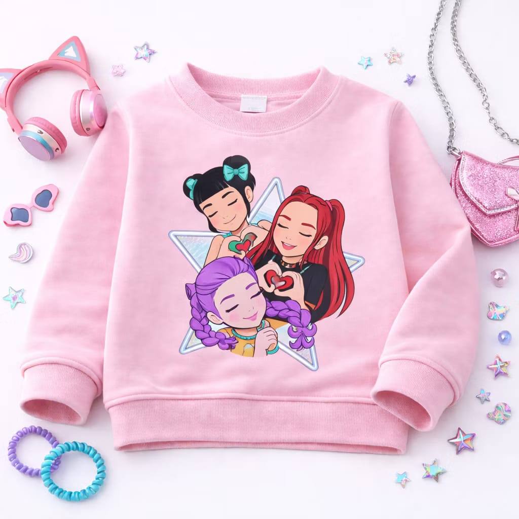 Moletom Infantil Menina Flanelado Kpop Moletom Anime