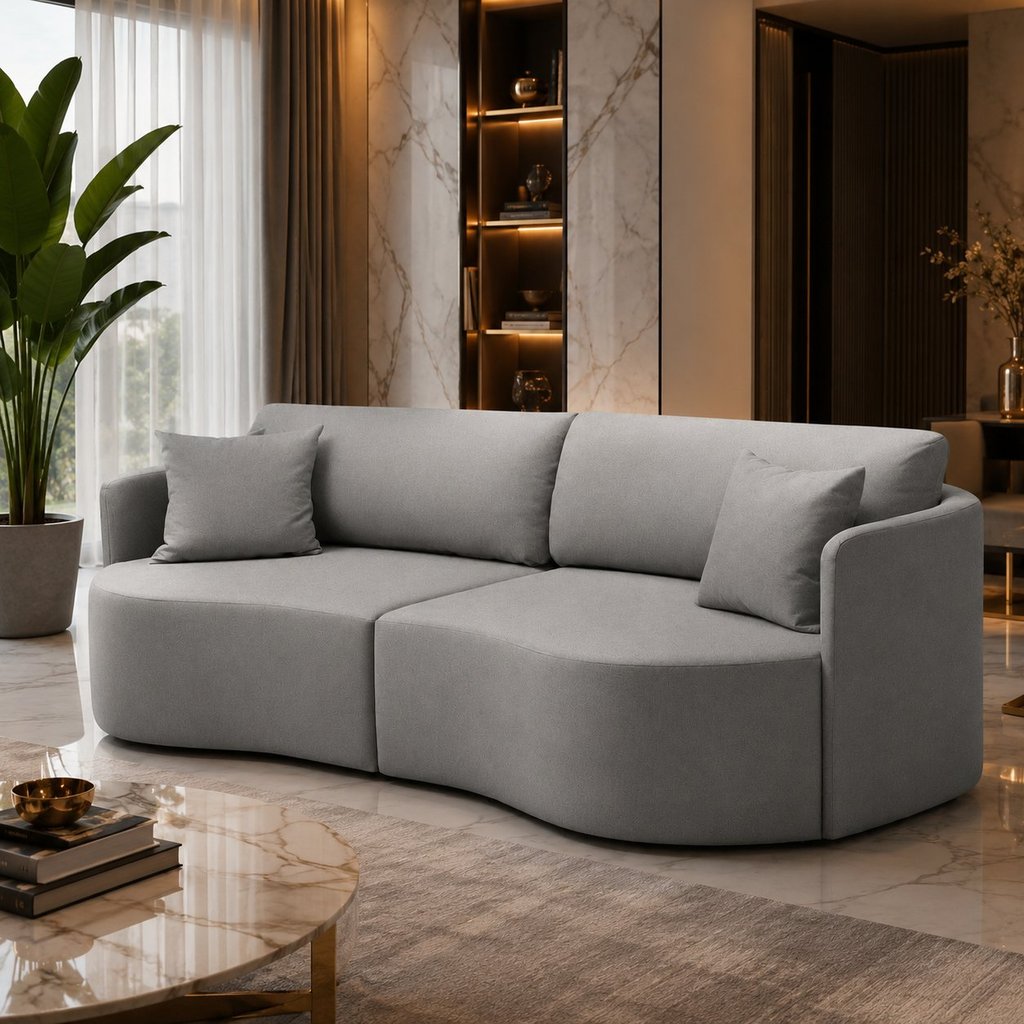 Sofá 3 Lugares Dakota 188 Cm Cinza Escuro Cinza Escuro